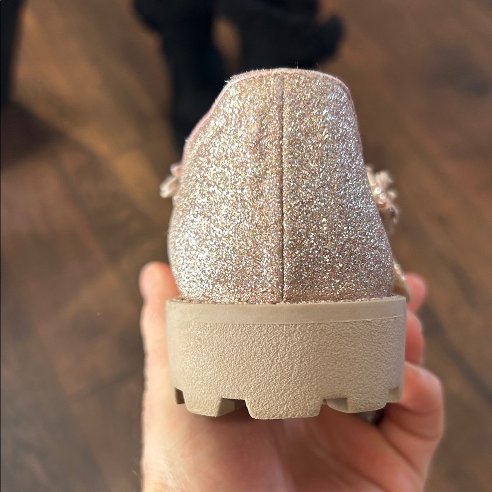 Self Esteem Sparkling Pink Kids Dress Shoes - Picture 3 of 4